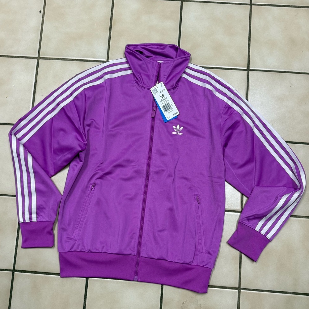 NWT Adidas Purple Burst Firebird Track Jacket